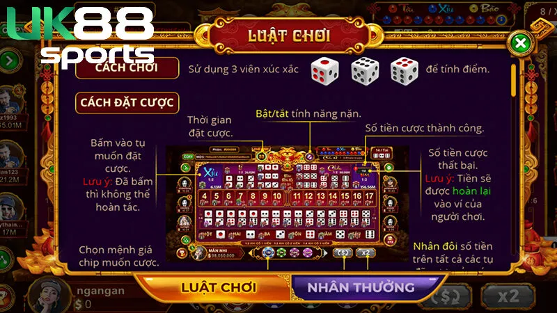 Luật chơi chi tiết của sicbo đại phú